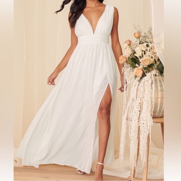 Lulus Dresses & Skirts - LULUS Heavenly Hues White Goddess Maxi Dress NWT Size Medium